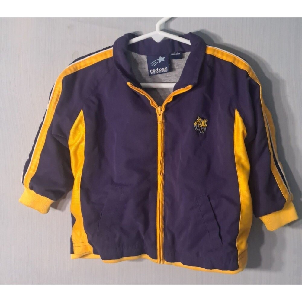 LSU Tigers Jacket Red Oak Sportswear Child's 2T Chest Mascot Logo Purple Yellow